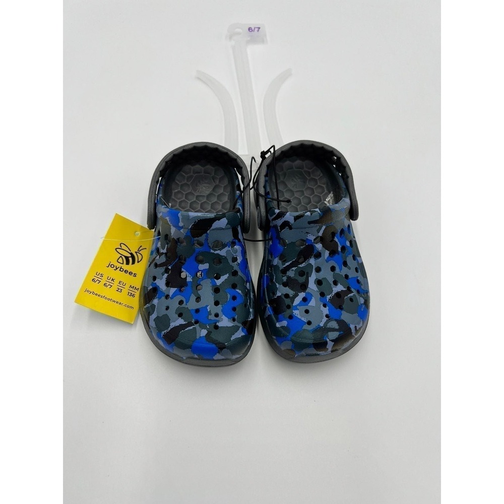 Joybees Kids Everyday Clogs Blue Camo Slip‎ On Water Shoes Size 6/8 NEW